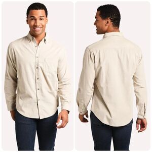 Rails Men's Gentry Corduroy Button Front Shirt in Beige | Medium